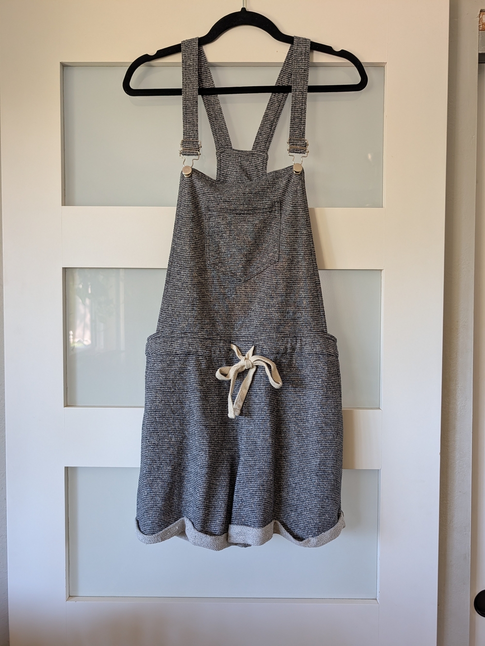 Kori Heather Navy And Gray Knit Overall